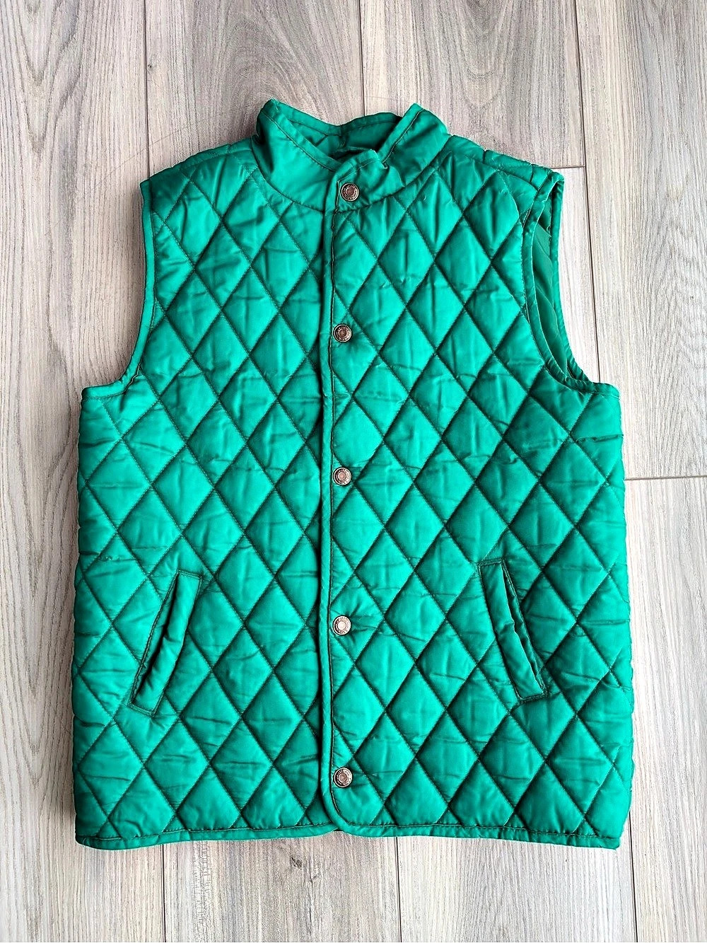Janie & Jack Quilted Vest in Green Size 7 to 8 Like New